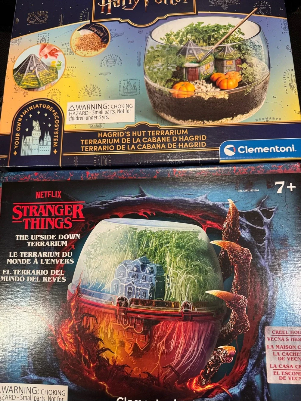 Clementoni Hagrid's Hut Terrarium & Stranger Things Upside Down Terrarium Set